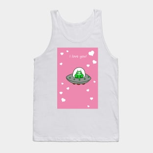 I Love You - Alien UFO Sloth Tank Top